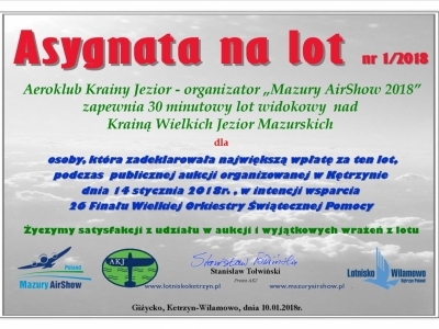 Asygnata na lot WOŚP - nr 1